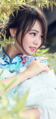 девушка азиатка улыбка дерево милая япония