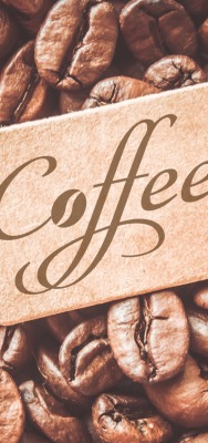 кофе надпись табличка зерна кофейные зерна