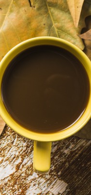 кофе чашка листья