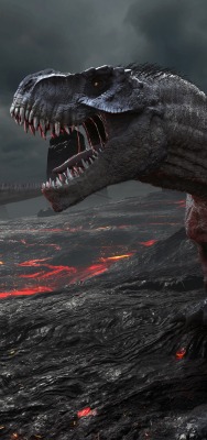 динозавр магма лава извержение