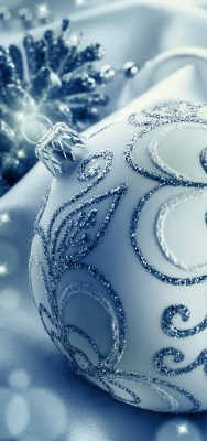 шар серебристый елочный ball silver Christmas