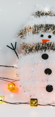 новый год снеговик гирлянда огоньки