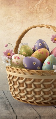 яйца цветы корзинка пасха