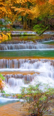 водопад природа осень
