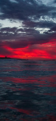 закат красный закат море сумерки вечер