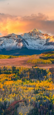 горы колорадо сша осень склон на закате