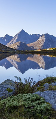 озеро горы отражение