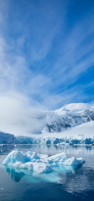 небо льды горы антарктида