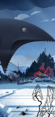 рисунок зима чудовище фантастика