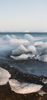 лед берег море горизонт