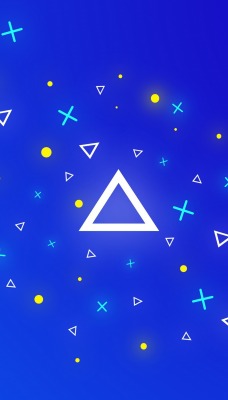 треугольники геометрия синий фон