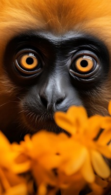 обезьяна ветка цветы желтые
