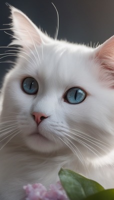 белый кот голубые глаза взгляд