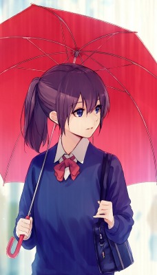 аниме зонт дождь