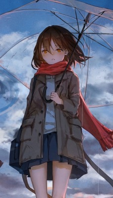 девушка зонт дождь