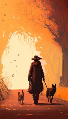 человек прогулка собаки