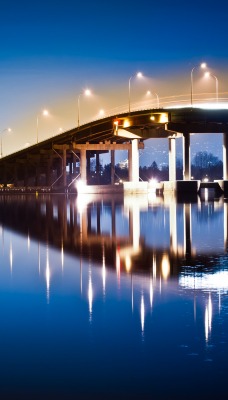 мост огни вода