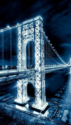 страны архитектура мост ночь Нью-Джерси США country architecture the bridge night New Jersey USA