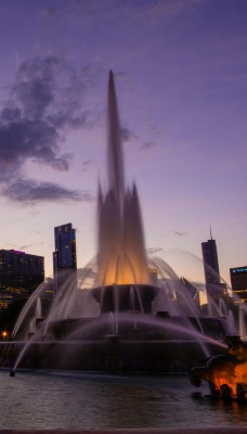 фонтан город сумерки fountain the city twilight