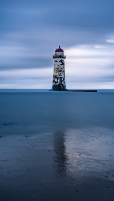 маяк море сумерки