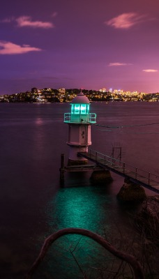 маяк ночь город освещение