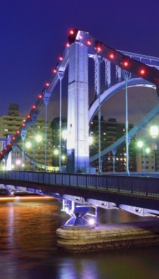 мост огни город