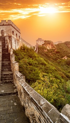Пекин Китай рассвет стена горы