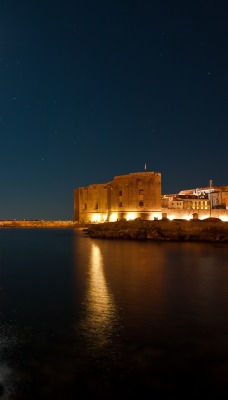 ночь огни крепость залив
