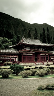 япония архитектура ландшафт деревья растительность