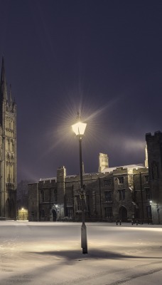 собор англия ночь фонарь