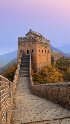 стена китайская стена горы кирпичи