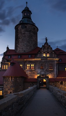 замок средневековье сумерки вечер