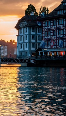 швейцария люцерн на закате