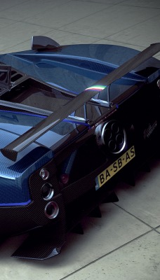 pagani zonda синий автомобиль