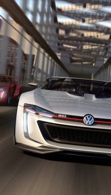 белый автомобиль vw gti roadster