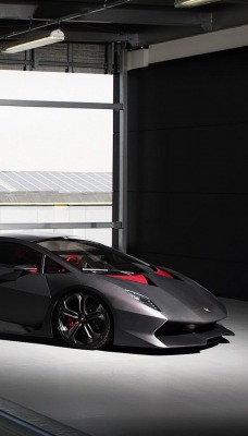 серый спортивный автомобиль lamborghini sesto elemento