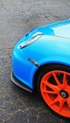 синий автомобиль оранжевое колесо blue car orange wheel