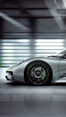 porsche 918 spyder серый спортивный автомобиль grey sports car