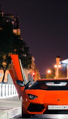 ламборгини огни город Lamborghini lights the city