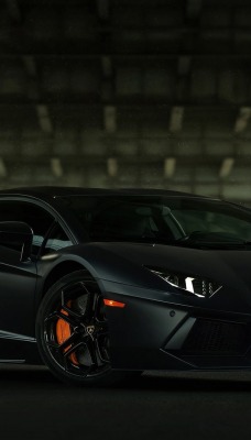 черный спортивный автомобиль lamborghini aventador black sports car