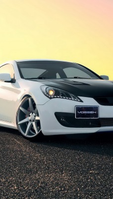 белый спортивный автомобиль hyundai tuning white sports car