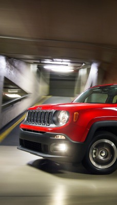 красный автомобиль джип jeep renegade sport red car