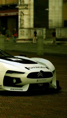 белый спортивный автомобиль citroen white sports car