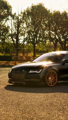 черный автомобиль audi a7 black car