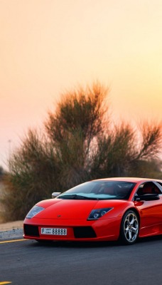 ламборгини lamborghini красная желтая red yellow road дорога