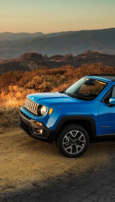 джип синий автомобиль jeep renegade