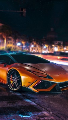 спортивный автомобиль желтый lamborghini huracan