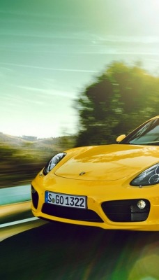 Porsche Cayman дорога солнце