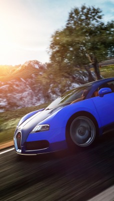 Bugatti Veyron дорога рассвет