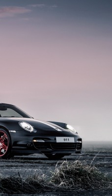 Porsche 911 поле небо